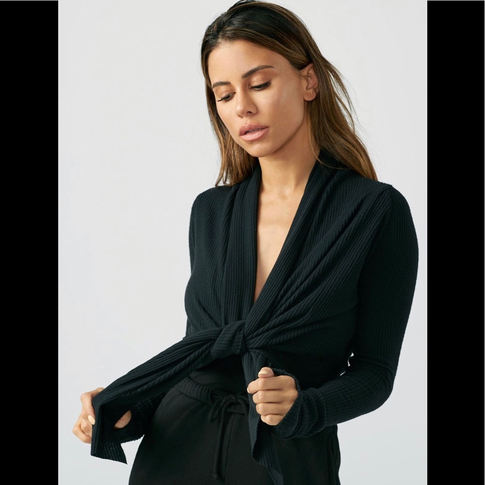 Joah Brown Front Tie Cardigan